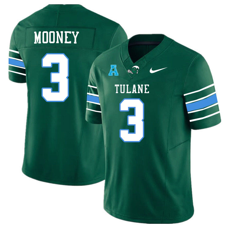 Tulane Green Wave #3 Darnell Mooney College Football Jerseys Stitched Sale-Green